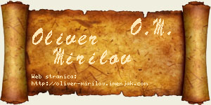 Oliver Mirilov vizit kartica